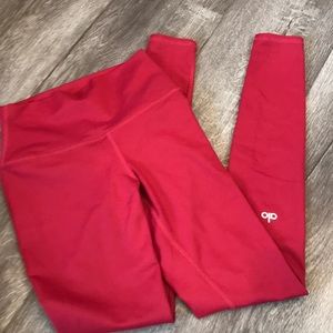 Red High waisted Alo leggings